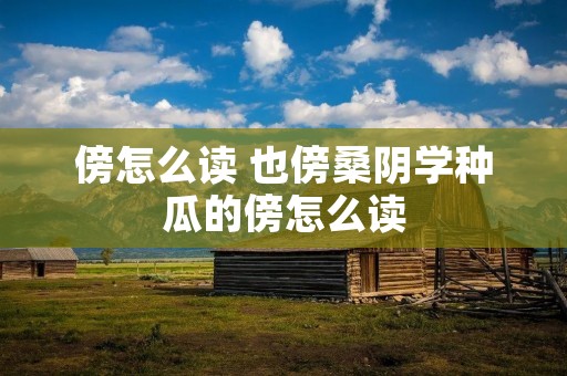 傍怎么读 也傍桑阴学种瓜的傍怎么读