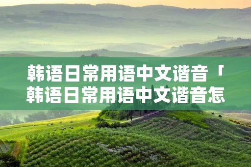 韩语日常用语中文谐音「韩语日常用语中文谐音怎么说」 韩语日常用语中文谐音「韩语日常用语中文谐音怎么说」