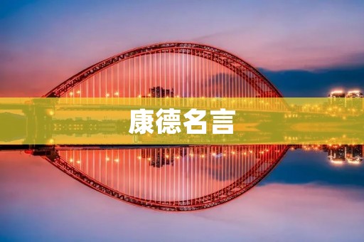 康德名言：人类的最高目的在于实现自由和幸福