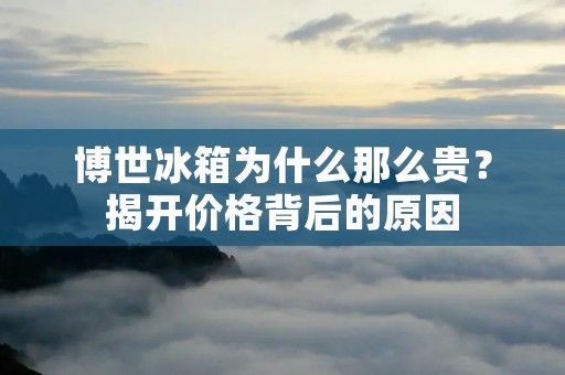 博世冰箱为什么那么贵?揭开价格背后的原因 博世冰箱为什么那么贵?揭开价格背后的原因