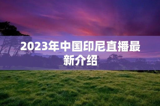 2023年中国印尼直播最新介绍