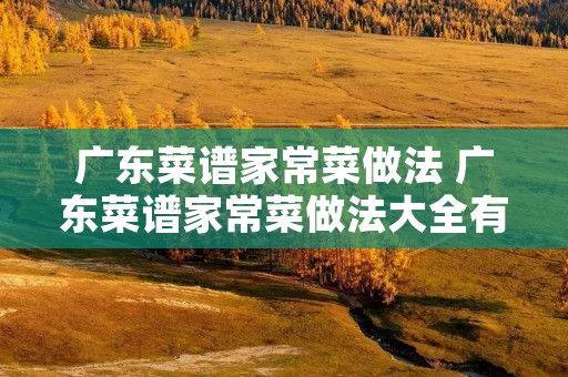 广东菜谱家常菜做法 广东菜谱家常菜做法大全有图