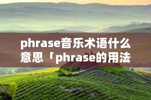 phrase音乐术语什么意思「phrase的用法」