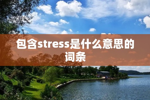 包含stress是什么意思的词条