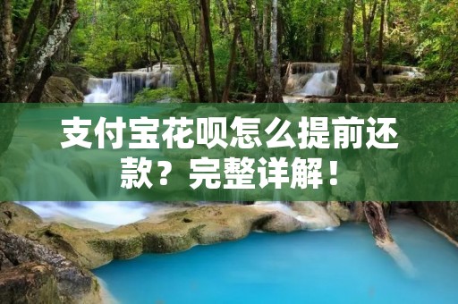 支付宝花呗怎么提前还款?完整详解!