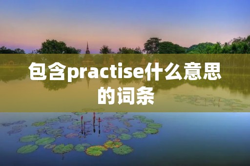 包含practise什么意思的词条