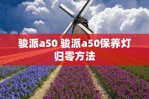 骏派a50 骏派a50保养灯归零方法