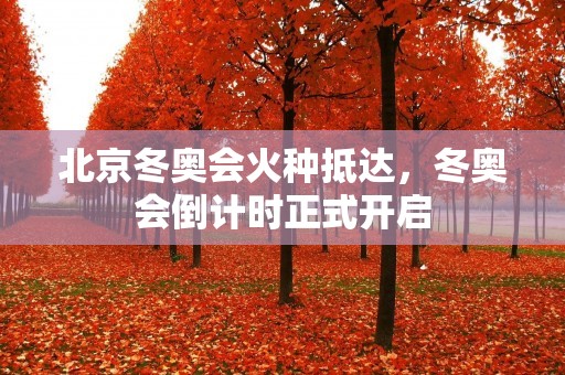 北京冬奥会火种抵达，冬奥会倒计时正式开启