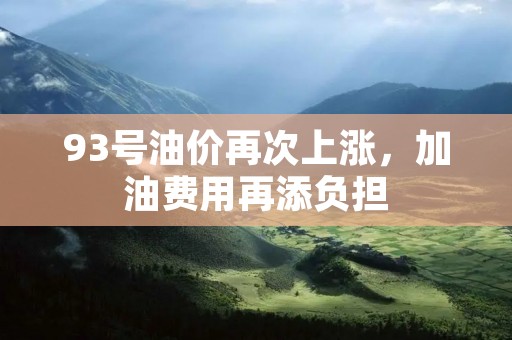 93号油价再次上涨,加油费用再添负担 93号油价再次上涨,加油费用再添负担