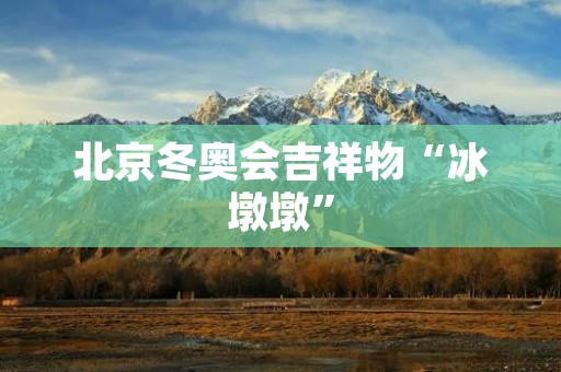 北京冬奥会吉祥物“冰墩墩”：寓意与设计