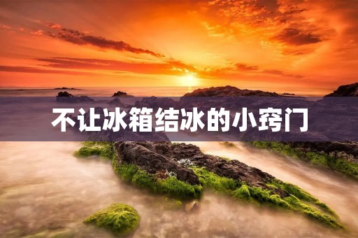 不让冰箱结冰的小窍门 不让冰箱结冰的小窍门