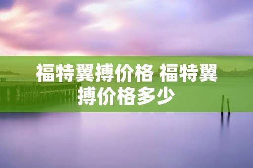 福特翼搏价格 福特翼搏价格多少