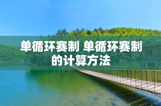 单循环赛制 单循环赛制的计算方法