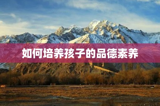 如何培养孩子的品德素养