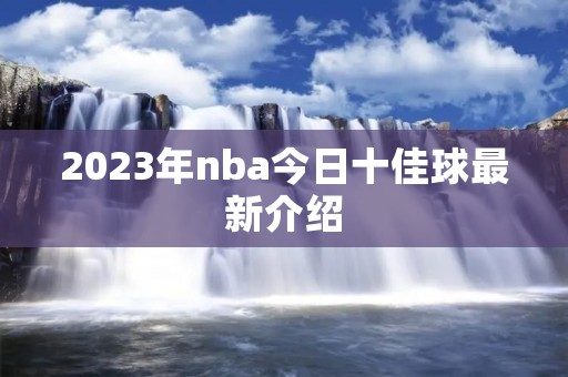 2023年nba今日十佳球最新介绍