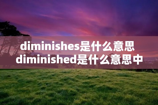 diminishes是什么意思 diminished是什么意思中文翻译