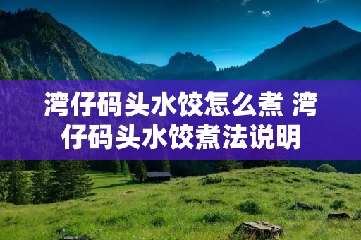 湾仔码头水饺怎么煮 湾仔码头水饺煮法说明