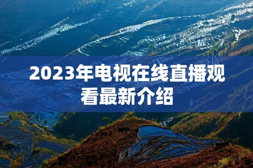 2023年电视在线直播观看最新介绍