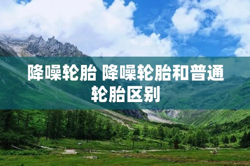 降噪轮胎 降噪轮胎和普通轮胎区别