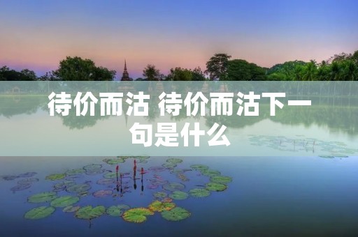 待价而沽 待价而沽下一句是什么 待价而沽 待价而沽下一句是什么