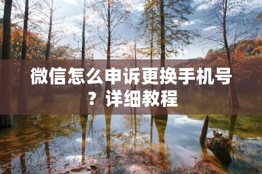微信怎么申诉更换手机号?详细教程