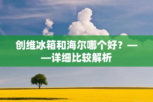 创维冰箱和海尔哪个好?——详细比较解析