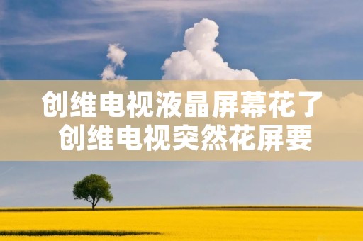 创维电视液晶屏幕花了 创维电视突然花屏要多少钱