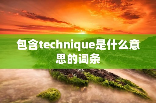 包含technique是什么意思的词条
