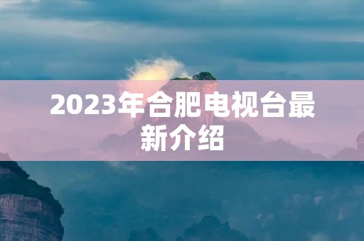2023年合肥电视台最新介绍