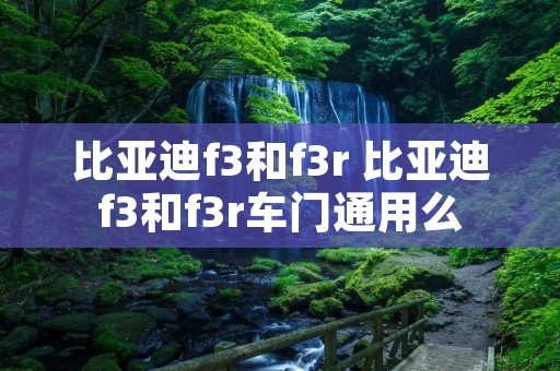 比亚迪f3和f3r 比亚迪f3和f3r车门通用么