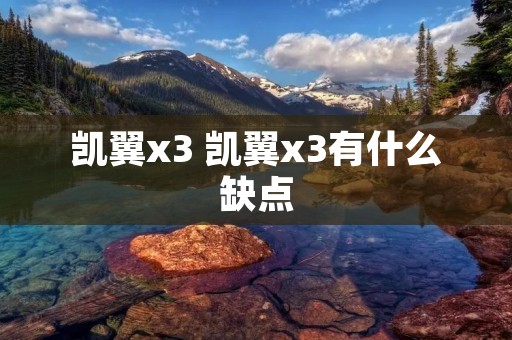 凯翼x3 凯翼x3有什么缺点