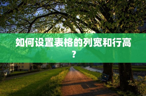 如何设置表格的列宽和行高?