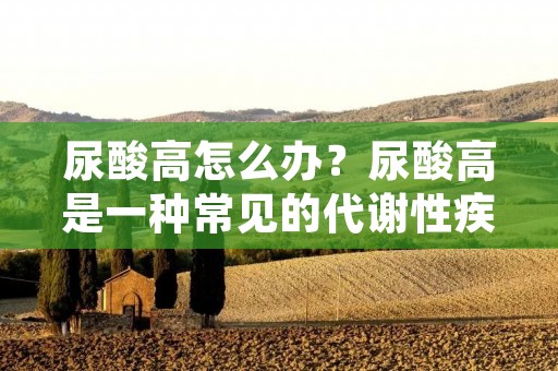 尿酸高怎么办？尿酸高是一种常见的代谢性疾病，它会引起痛风、尿路结石等疾病，给患者的生活带来很大的不便。因此，及时发现和治疗尿酸高是非常重要的。那么，我们应该如何处理尿酸高呢？