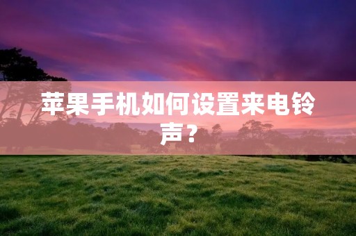 苹果手机如何设置来电铃声?