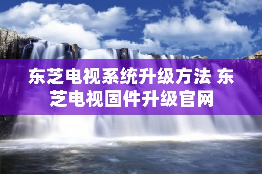 东芝电视系统升级方法 东芝电视固件升级官网 东芝电视系统升级方法 东芝电视固件升级官网