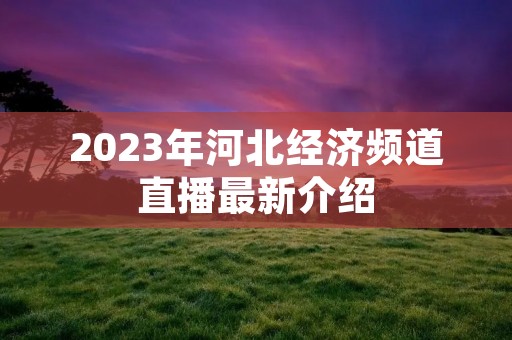2023年河北经济频道直播最新介绍 2023年河北经济频道直播最新介绍