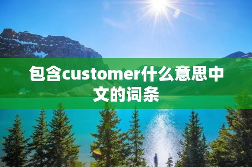 包含customer什么意思中文的词条 包含customer什么意思中文的词条
