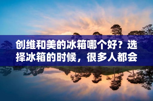 创维和美的冰箱哪个好？选择冰箱的时候，很多人都会纠结于这个问题。毕竟，冰箱是家庭中必不可少的电器之一，它的质量和性能直接关系到我们的生活品质。那么，究竟是创维还是美的冰箱更好呢？下面我们来一一分析。