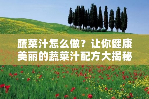 蔬菜汁怎么做？让你健康美丽的蔬菜汁配方大揭秘