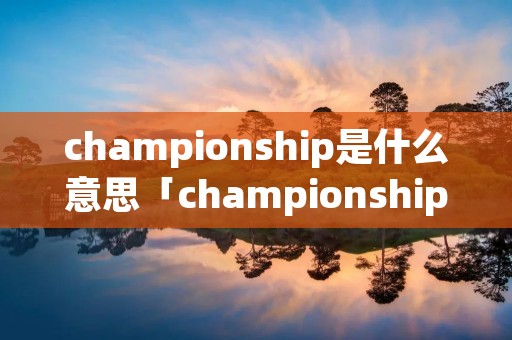 championship是什么意思「championship和champion区别」