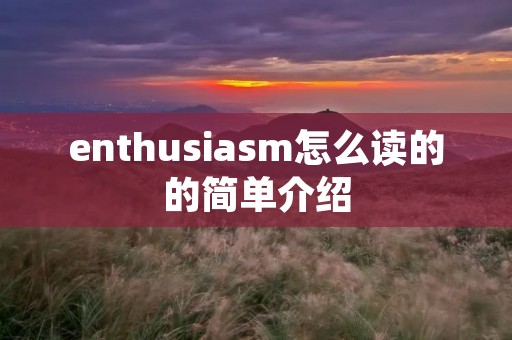 enthusia**怎么读的的简单介绍 enthusia**怎么读的的简单介绍