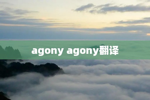 agony agony翻译