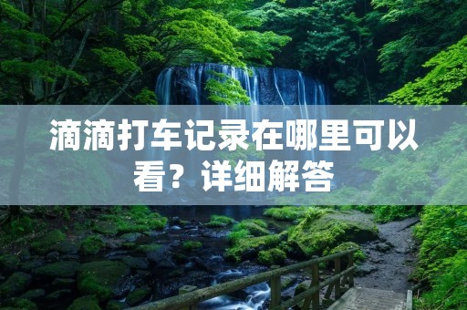 滴滴打车记录在哪里可以看?详细解答