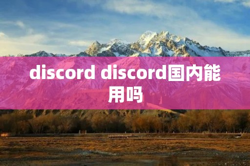 discord discord国内能用吗