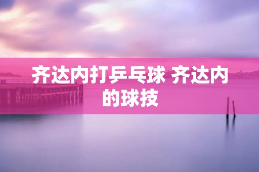 齐达内打乒乓球 齐达内的球技