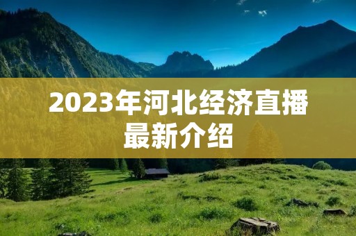 2023年河北经济直播最新介绍