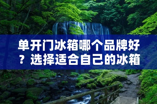 单开门冰箱哪个品牌好?选择适合自己的冰箱品牌是每个家庭的必经之路。在市场上,冰箱品牌琳琅满目,不同的品牌有着不同的特点和优势,因此选择哪个品牌需要根据自己的需求和预算来决定。 单开门冰箱哪个品牌好?选择适合自己的冰箱品牌是每个家庭的必经之路。在市场上,冰箱品牌琳琅满目,不同的品牌有着不同的特点和优势,因此选择哪个品牌需要根据自己的需求和预算来决定。