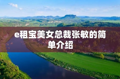 e租宝美女总裁张敏的简单介绍 e租宝美女总裁张敏的简单介绍
