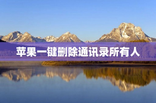 苹果一键删除通讯录所有人：你的个人信息是否安全？