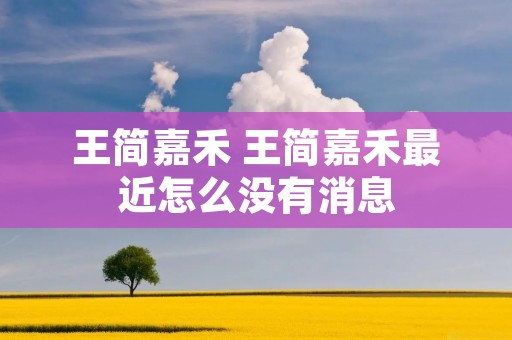王简嘉禾 王简嘉禾最近怎么没有消息